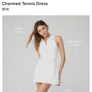 Alo NWT white medium charmed tennis dress